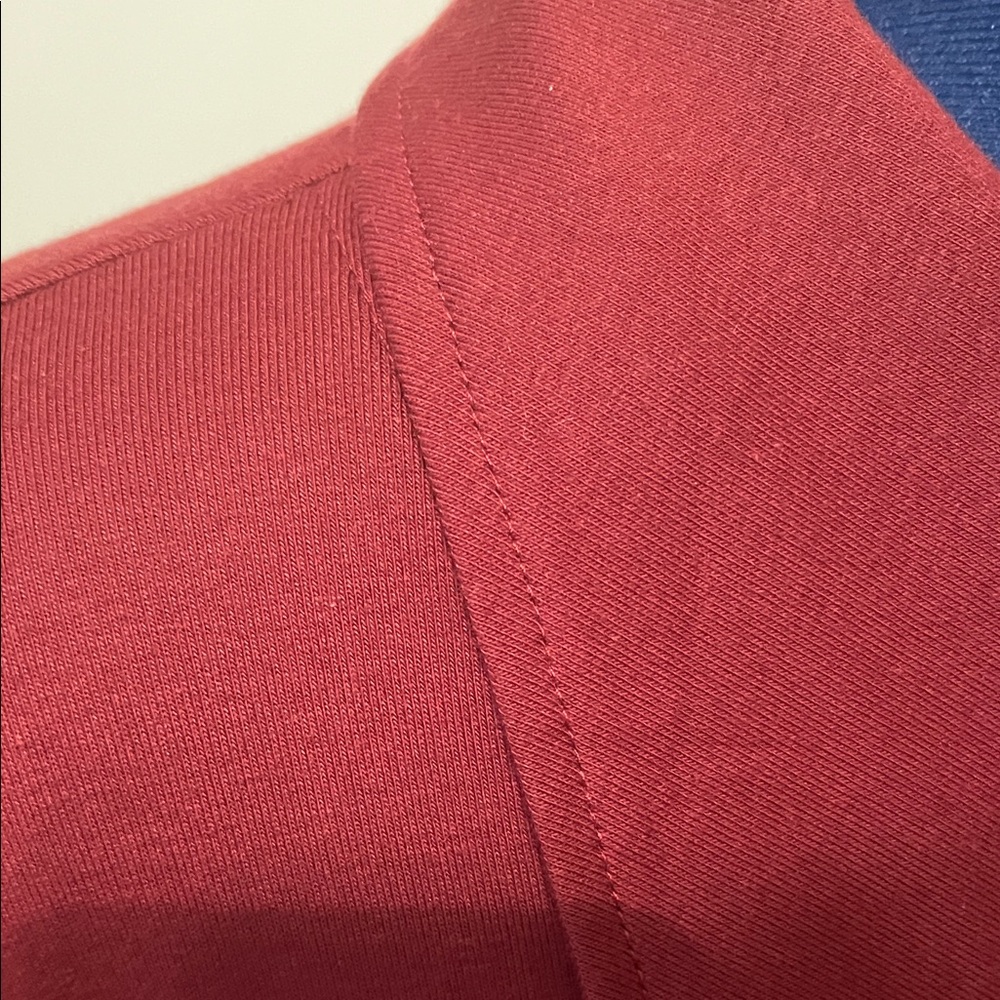 Valolia Maroon Burgundy Long Sleeve Top with Zipper Detail Off Centered - Picture 6 of 12